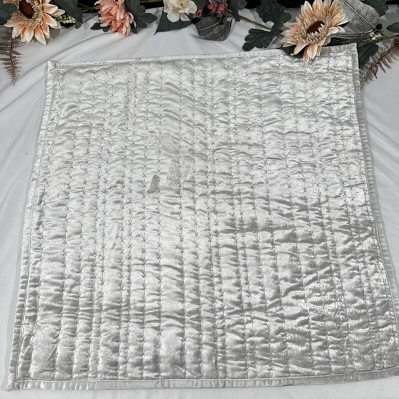 NEW [ 1 Euro Sham‎ ] Quilted Velvet for Hotel Collection Silver Fern
